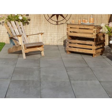 TERRASSE GRAUER BETON 6 m² - 12 Fliesen