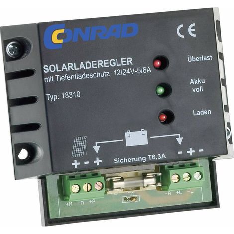 18310 Regolatore di carica PWM 12 V, 24 V 6 A