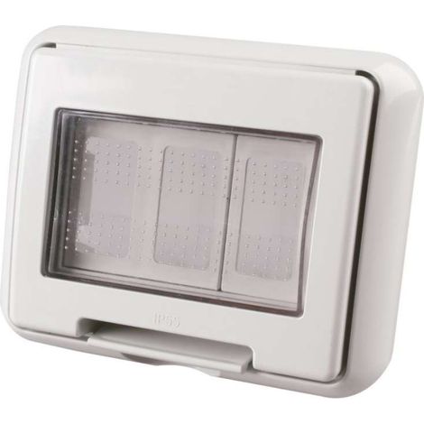 Placca autoportante da incasso 3 fori - Basic - Grigio