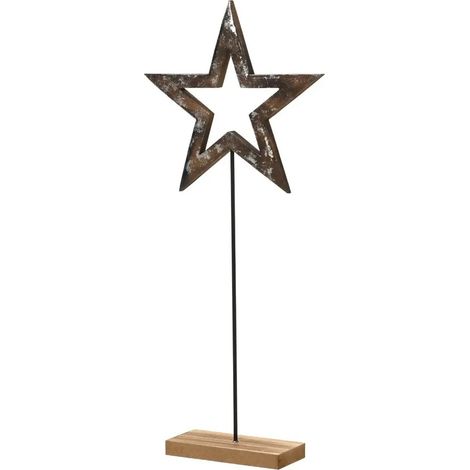 Stella decorativa in MDF su base in legno 29,5 × H65 cm