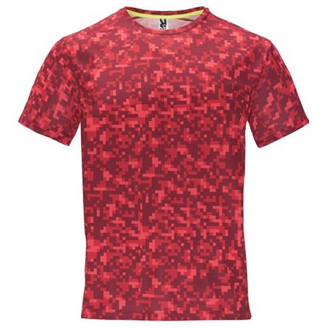 Camiseta técnica estampada manga corta de costuras reforzadas XXL Print Rojo