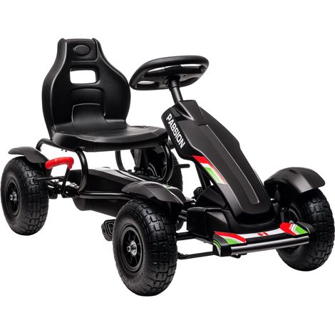 Karting pour enfants, siège réglable, frein à main, à partir de 5 ans, 121 x 58 x 61 cm, noir. Un jouet pour enfant de haute qualité, sécurisé et amusant, adapté aux enfants de différents âges.