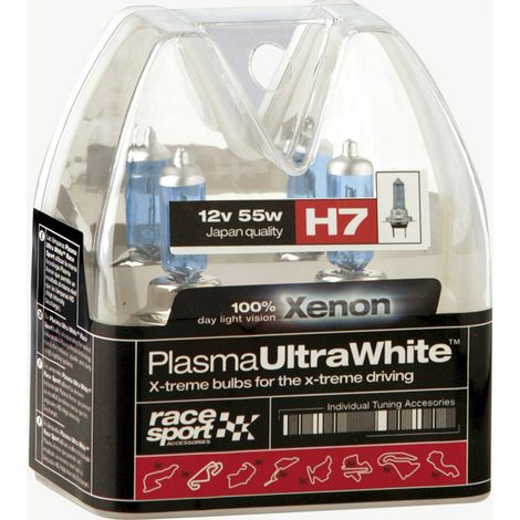 2 Ampoules Plasma Ultra White - H7 12V 55W 4100K - PX26D - Homologuees