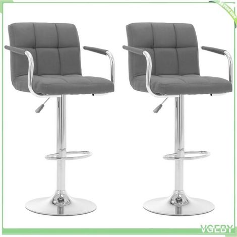 Chaise de bar - FAF7291712406447 - Noir tissu - Réglable 92-112 cm - Pivotement 360° (1/5)