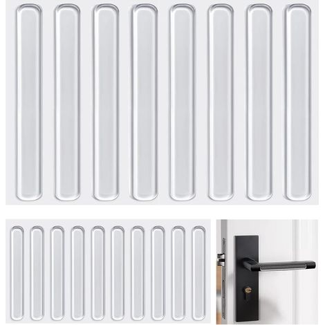 Topes elásticos para muebles, 18 unidades, topes elásticos de silicona para tiradores de puertas, protección de pared para cajones, armarios, congeladores, tapas de inodoro (10 unidades x 63 mm + 8 un