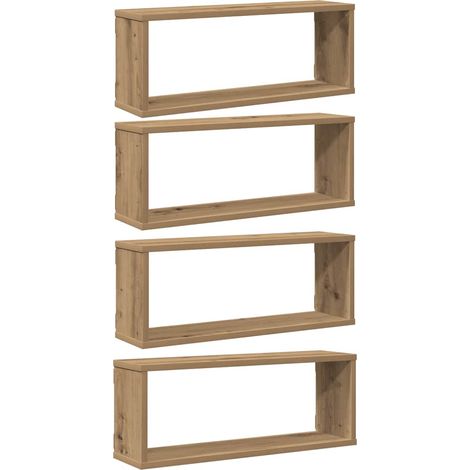 Étagères cube murales 4 pcs  Étagères flottantes chêne artisanal 60x15x23 cm (1/5)