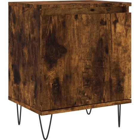 Maison Exclusive - Mesita de noche madera de ingeniería roble ahu (1/5)