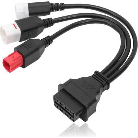 Cable De Diagnostic OBD2 - Conector 3 4 6 Pines - Para Motocicletas Honda Suzuki Yamaha - 1 Unidad (1/5)