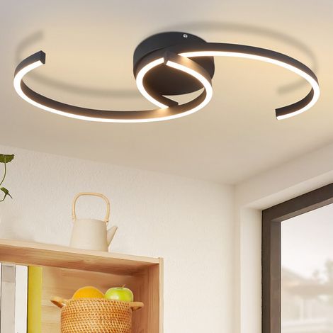 Apparecchio da soffitto LED GBLY - 24W, lampada per salotto di design moderno,  3000K caldo, lampada per cucina e salotto, lampade da soffitto bianche ruotabili a 330° , nero