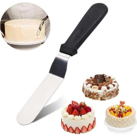 1 pièce Spatule à glaçage, lame inclinée en acier inoxydable, outil de pâtisserie pour cuisine maison et boulangerie (1/5)