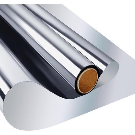 Film Fenetre Anti Chaleur - Film Miroir Argent 50 x 200 cm - Protection UV 99 % - Intimité Extérieure - 1 Pièce (1/5)
