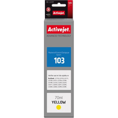 Activejet AE-103Y ink (replacement Epson 103 C13T00S44A Supreme 70 ml yellow)