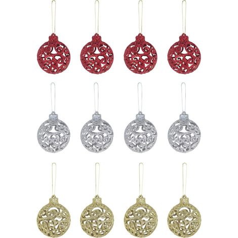 TrendLine Christbaumkugeln zum Hängen 4er Set Christbaum- & Feiertagsschmuck