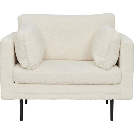Boom Sessel teddy Stoff weiss.