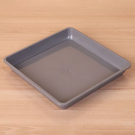 Bac à plantes en plastique gris 2525cm bac à égouttement carré bac à fleurs adapté à l'intérieur et à l'extérieur, 2 pièces (1/5)