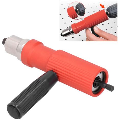 Adaptateur pour perceuse électrique, outil de rivetage, adapté aux écrous et rivets, kit d'assemblage métallique complet. (1/4)