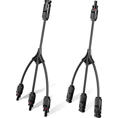2 pièces de Connecteurs Solaires en Y, Connecteurs Parallèles pour Panneaux Solaires, kit d'outils pour Fiches de Câbles de 1 à 3mm (M/FFF et F/Mmm) (1/5)