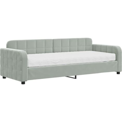 Maison Exclusive - Tagesbett mit Matratze Hellgrau 80x200 cm Samt