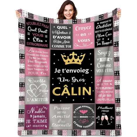 Cadeau pour Femme, Plaid Flanelle Couverture Cadeau Meilleure Amie, Personnalisé Plaid Cadeau pour Meilleure Amie Maman Soeur Fille Mamie Copine Collègue, 130x150cm (1/5)