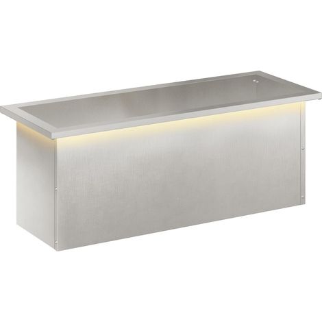 Garden Planter with LED Silver 30 x 80 x 30 cm Stainless Steel vidaXL