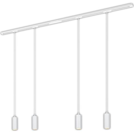 Sistema a binario Briloner Rail, set completo, 4x LED a sospensione, dimmerabili, alimentazione, bianco, 1,5 m