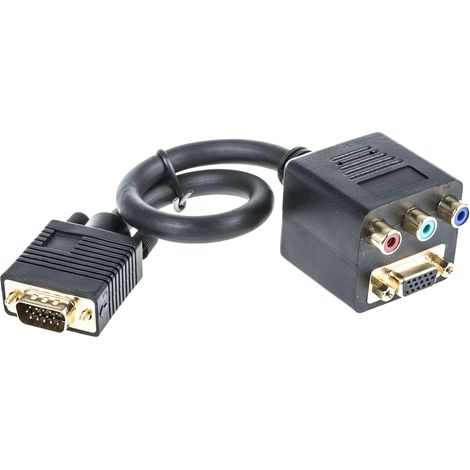 Adaptateur audio et vidéo RS PRO Droit, VGA Mâle vers Phono, VGA Femelle ( Prix pour 1 )