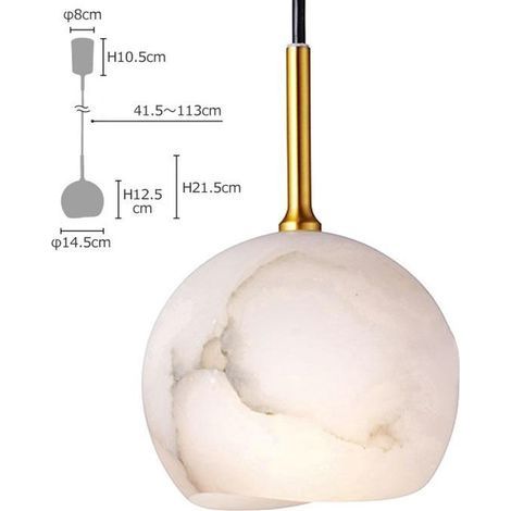 Lustre Minimaliste Longue en Pierre Naturelle Style Crème Vintage pour Restaurant Hôtel - (1/4)
