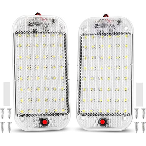 Lampe intérieure 48 LED 12V-85V – éclairage voiture avec interrupteur – pour van camping bateau