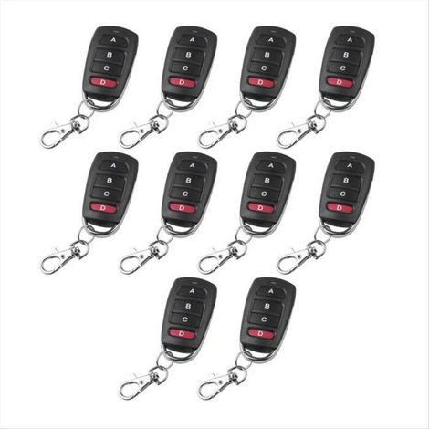 Télécommande 433 MHz - Clonage Code Porte Garage - Compatible Systèmes Portails Barrières - 10 Pièces