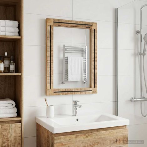 vidaXL Miroir Montage mural Marron et Noir 70 x 50 x 3 cm Verre (1/5)