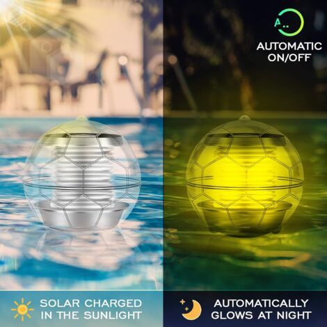 Lampada Solare per Piscina Fluttuante con Cambio Colore, Impermeabile, Sfera Luminosa da Giardino Pool Alberi, Plastica ABS-AUTRES (1/4)