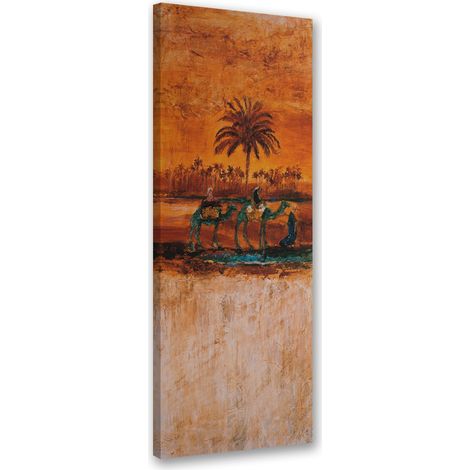 Tableau sur toile Chameaux dans le désert 30x90 (1/5)