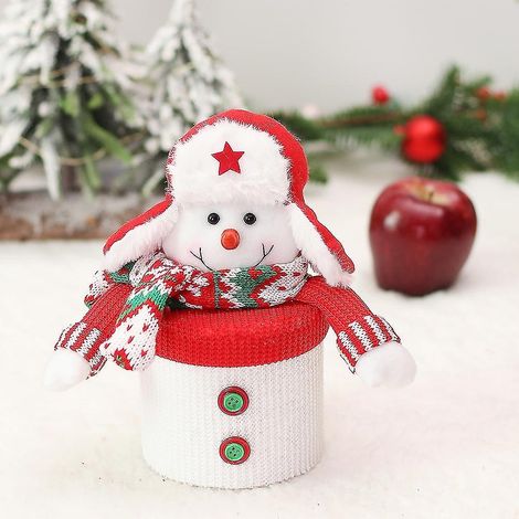 1 sachet et bocal de rangement pour bonbons en forme de pomme de Noël, décorations et cadeaux de Noël, idéal pour emballer des biscuits, C (1/5)