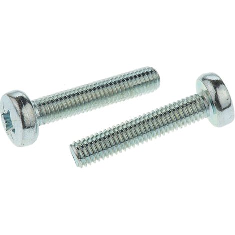 Vis à métaux RS PRO M5 à tête Cylindrique Pozidriv en Acier, 25mm ( Prix pour Sachet de 100 )