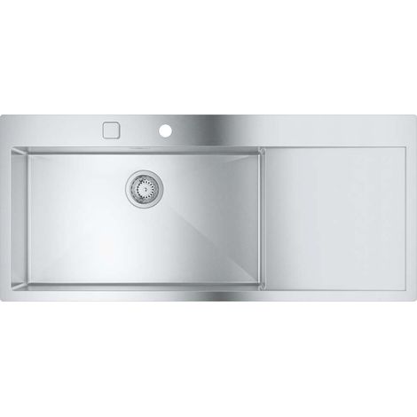 Grohe - Lavello K1000 con scarico automatico, 116x52 cm, acciaio inox spazzolato 31581SD1 (1/4)