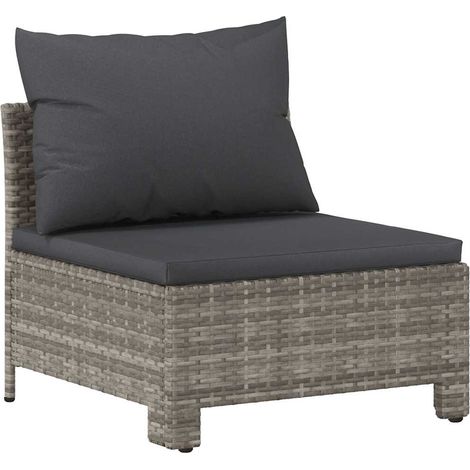 Maison Exclusive - Canapé de jardin central avec coussin en polyrotin gris (1/5)