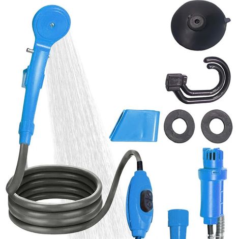 Tragbare Campingdusche, Campingdusche, 12-V-Zigarettenanzünderstecker, Outdoor-Zigarettenanzünderstecker, tragbare Campingdusche mit Tauchpumpe, Outdoor-Dusche mit Duschkopf (1/5)