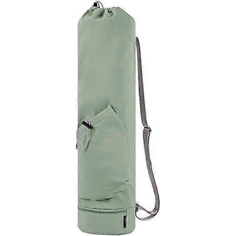 Sac de tapis de yoga avec poche pour bouteille d'eau, étanche, bandoulière réglable, vert clair (1/5)