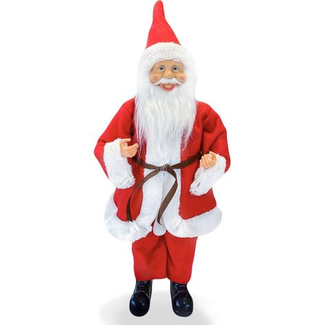 144200 Papá Noel vestido Rojo Decoración Navideña 50H cm con mini luces