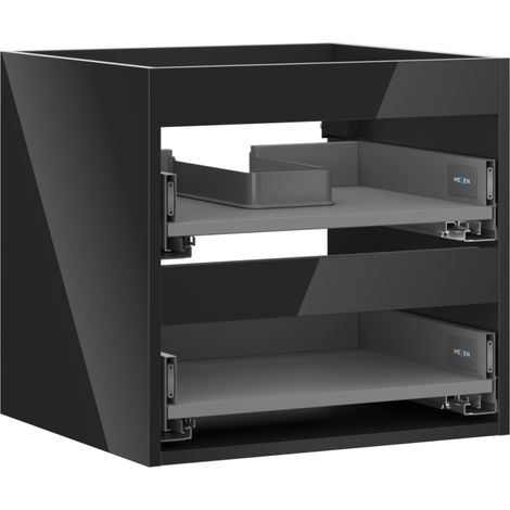 Mexen Box-A caisson de meuble sous-lavabo 50 cm, 2 tiroirs, noir brillant - 91AX0-0500-470-2-70 (1/5)