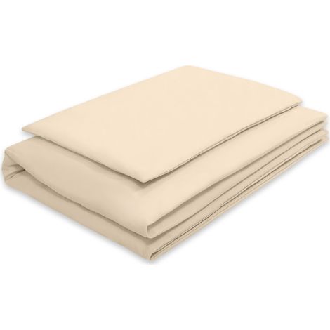 Kinderbettwäsche-Set aus Baumwolle, 2-teilig, Kissenbezug und Bettbezug, 135 x 100 cm – beige (1/3)