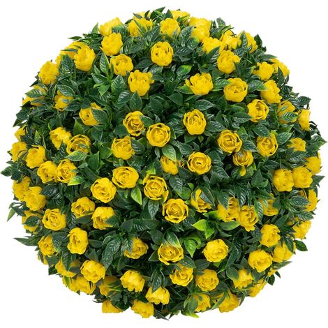 Boule Topiaire Suspendue - Plante Artificielle Fleurie - Diamètre 20 cm - Pour Décoration Intérieure Extérieure - 1 Pièce (1/5)