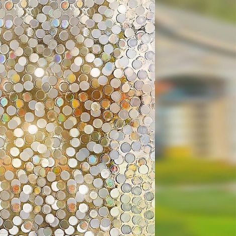 45200cm Film Bandes Lectrostatique Pour Fentre De Salle De Bain, Garantissant Lintimit, Circle Pattern (1/5)
