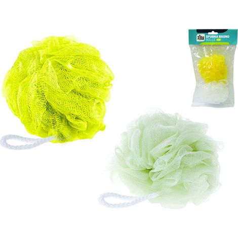Spugna Bagno Bolle - Bianco e Giallo - Morbida e Resistente - 6 pz