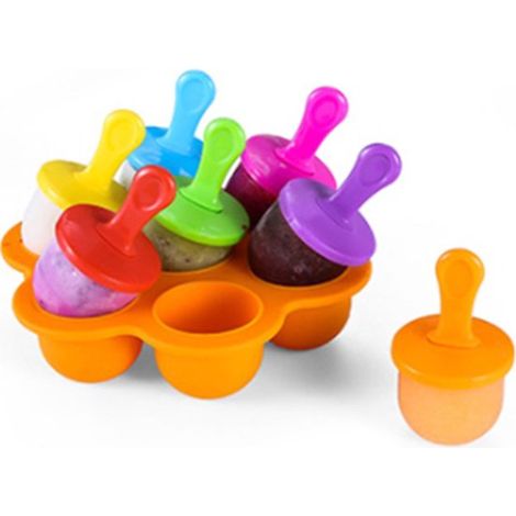 Moules à glace en silicone – Orange – Popsicles – Colorés – Faciles à démouler (1/4)