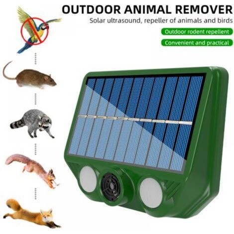 Répulsif à ultrasons pour chats Alimentation solaire avec batterie rechargeable Fréquence 20-36,5 kHz Étanchéité IP44 pour extérieur (1/5)