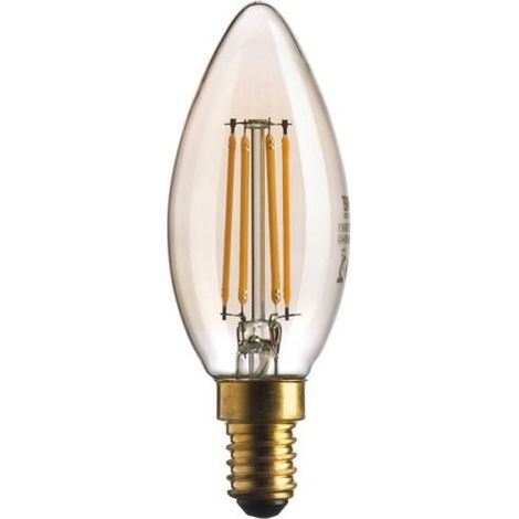 Ampoule E14 LED Flamme Lisse 4.5W 2500K Verre Ambré – 420 lm Style Vintage