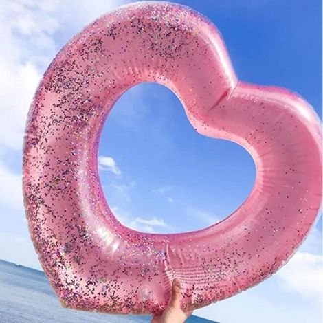 2PCS Anneau de Natation, Bague De Natation Flottante Bouée Gonflable Rose Swim Ring Bouée de Piscine (1/4)