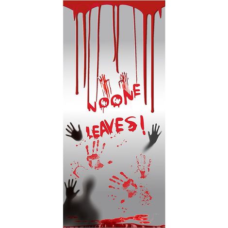 Fensteraufkleber „Gruselig: Niemand verlässt Glas“ – Gruselige Fensteraufkleber für Halloween-Kostüme