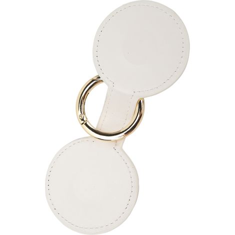 Pince à chapeau magnétique ronde en cuir PU blanc, idéale pour les voyages. Mains libres. À accrocher à un sac, un sac à main, une valise, un sac à dos ou un vêtement. (1/5)